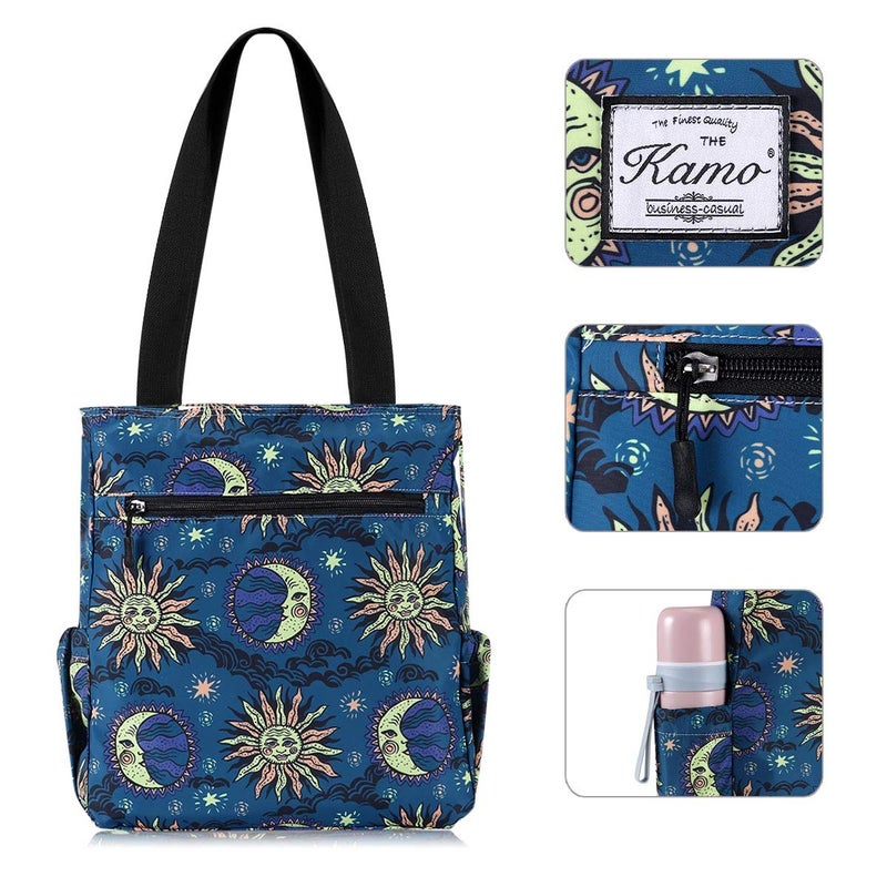 KAMO Floral Tote Bag - Waterproof Lightweight Handbags Travel Shoulder Bag for Hiking Yoga Gym Swimming Travel Beach - Image 4